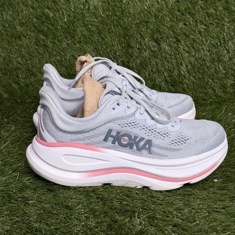 Hoka Bondi 9 Wide Womens 6.5D Mineral Blue Washed Blue Running Shoe 116204-MBLW